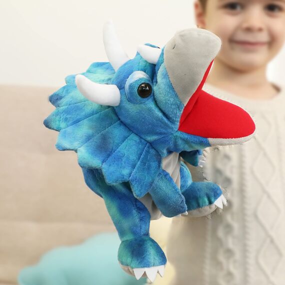 JUSTQUNSEEN Dinosaurier Handpuppen Dinosaurier Spielzeug, Dinosaurier Puppen für Kinder, Dinosaurier Kuscheltiere, Fingerpuppen, Geschenke, Dinosaurier Spielzeug ab 3 4 5 6