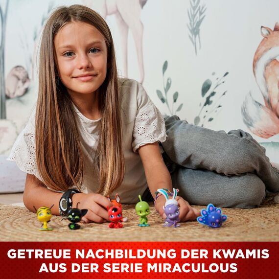 BANDAI - Miraculous - Pack mit 8 Kwamis – Mini-Figuren Sammlung - Spiel Schatulle Set mit 8 Kwamis - Kleine süße Miraculous Ladybug Figuren - Spielzeug ab 4 Jahren - P50532