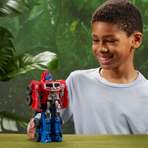 Transformers Spielzeug zum Film Aufstieg der Bestien, Smash Changer Optimus Prime Figur ab 6, 22,5 cm