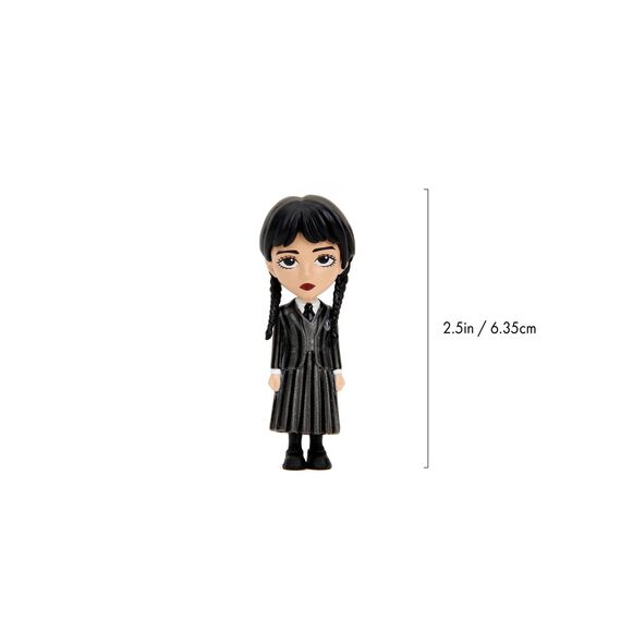Jada Toys Wednesday Figur (1 Stück in der Mystery Box) - 1 von 3 Sammelfiguren aus Metall (Wednesday Addams oder Enid) mit Zubehör - für Fans und Sammler ab 8 Jahre, Auswahl per Zufallslos, 6,5cm