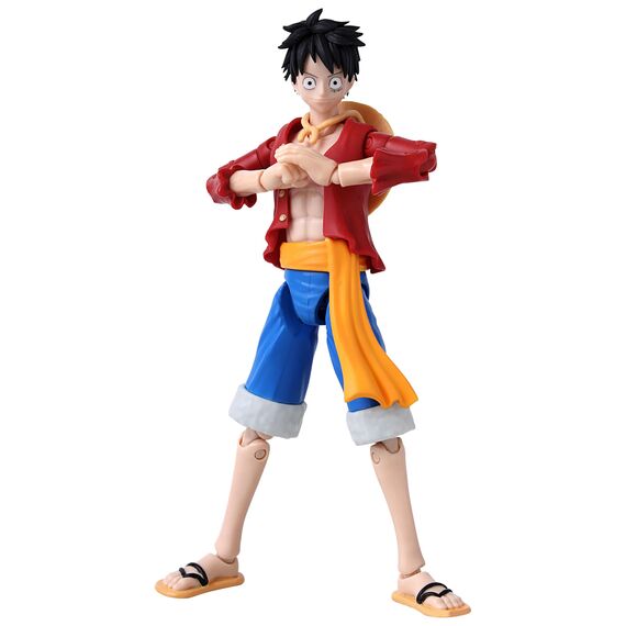 BANDAI – Anime Heroes – One Piece – Anime Heroes Figur 17 cm – Monkey D. Ruffy – Offizielle One Piece Lizenz – Gelenkige Ruffy-Figur – Manga Figuren – Spielzeug für Kinder ab 4 Jahren – 37008