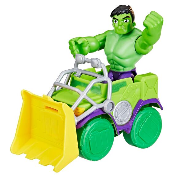 SPIDEY AND HIS AMAZING FRIENDS Marvel Hulk Schmetter Truck, Action-Figur mit Fahrzeug und Accessoire, Vorschulspielzeug, grün