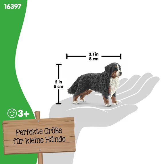 SCHLEICH Farm World | Berner Sennenhündin 16397 Bauernhof Spielfigur | detailgetreue Tierfiguren | tolles Geschenk für Jungen und Mädchen | Bauernhof Spielzeug ab 3 Jahre | 3 x 8 x 5 cm