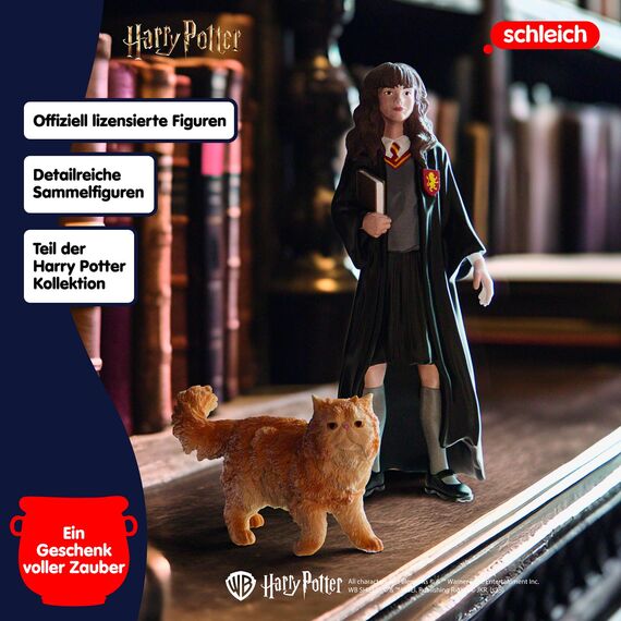 SCHLEICH Harry Potter | Hermine Granger & Krummbein 42635 | Set aus Mädchenfigur & Tierfigur | als Deko oder Sammelfiguren | Geschenk für Kinder & Fans | Spielfiguren ab 6 Jahren | 2-teiliges Set