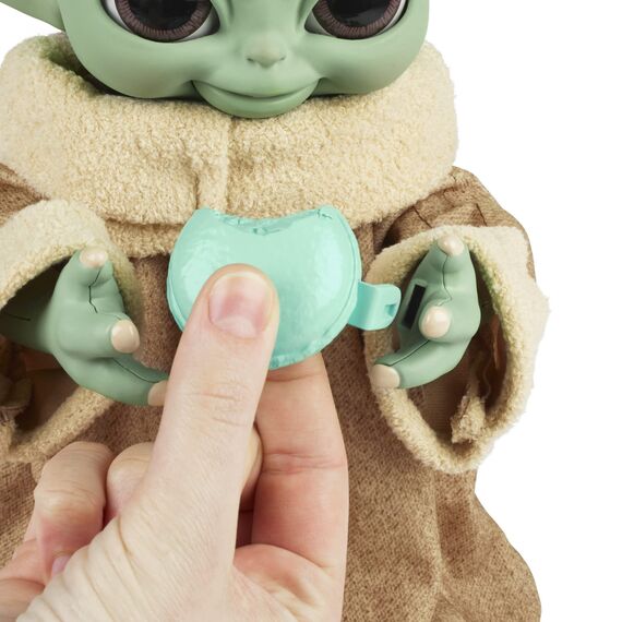 Star Wars Hasbro Galactic Snackin Grogu, Elektronische Figur mit über 40 Sound und Bewegungskombinationen, interaktive Accessoires, Multi, Einheitsgröße, Große: 23,5 cm