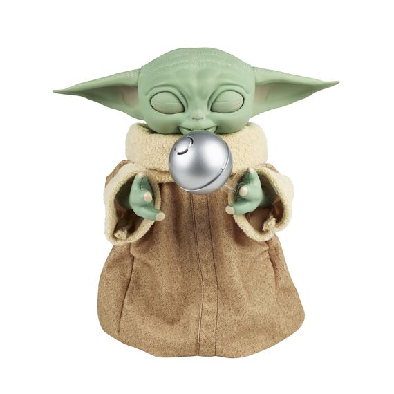 Star Wars Hasbro Galactic Snackin Grogu, Elektronische Figur mit über 40 Sound und Bewegungskombinationen, interaktive Accessoires, Multi, Einheitsgröße, Große: 23,5 cm