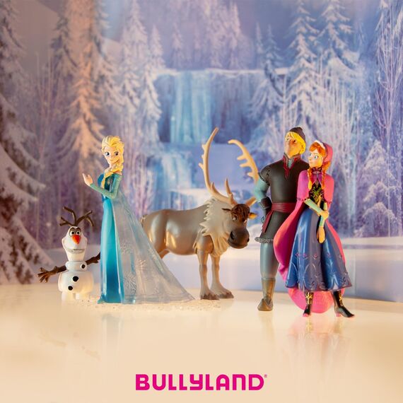 Bullyland 13413 - Spielfiguren Jubiläums-Set Prinzessin Elsa, Anna, Kristoff, Sven und Olaf aus Walt Disney Die Eiskönigin, ideal als kleines Geschenk für Kinder ab 3 Jahren