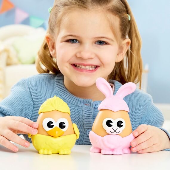Potato Head Kaninchen- & Kükenknollen mit 12 Teilen, 2 Kartoffelkörper (7,5 cm) mit 10 Accessoires, Vorschulspielzeug für Mädchen und Jungen ab 2 Jahren