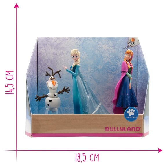 Bullyland 13446 - Spielfiguren Set Prinzessin Elsa, Anna und Olaf aus Walt Disney Die Eiskönigin, detailgetreu, ideal als kleines Geschenk für Kinder ab 3 Jahren