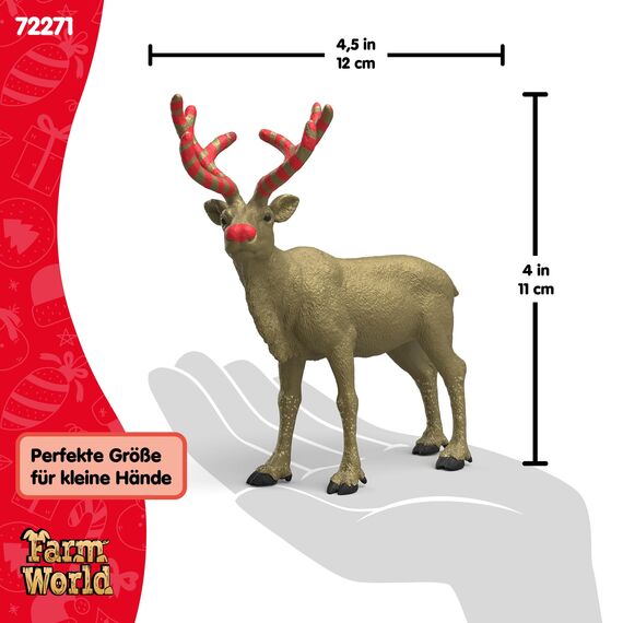 schleich FARM WORLD | Goldenes Jubiläums Rentier 72271 | detailgetreue Sammelfigur | Sonderbemalung in Gold und Glitzer | tolles Geschenk für Kinder & Sammler | Spielfigur ab 3 Jahren | 13 x 5 x 12 cm