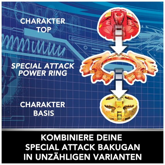 Bakugan, Special Attack Trox, spinnendes Sammlerstück, individualisierbare Actionfigur und Sammelkarten, Kinderspielzeug für Jungen und Mädchen