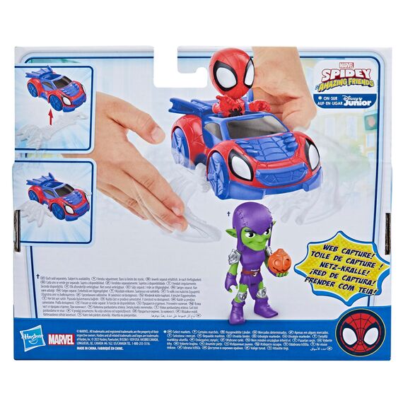 Spidey and his Amazing Friends Marvel Spidey Web-Flitzer Set, Spidey Action-Figur mit Fahrzeug und Accessoire, Spielzeug, Rot
