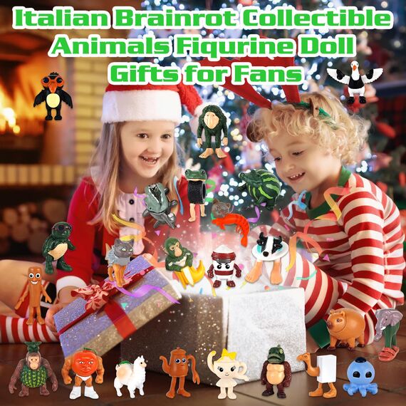 KutaKuta Italian Brainrot Figuren Set, 24 Stück Tung Tung Tung Tung Sahur Tralalero Tralala Figure, Creative Brainrot Figuren Schreibtisch Dekoration für Sammler, Geschenke für Freunde