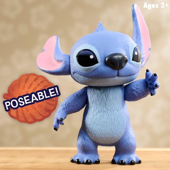 Just Play Disney Stitch Live-Action 35,6 cm große Larger Than Life Vinylfigur, 3 Artikulationspunkte für Spiel und Display, bewegliche Figur, Kinderspielzeug ab 3 Jahren