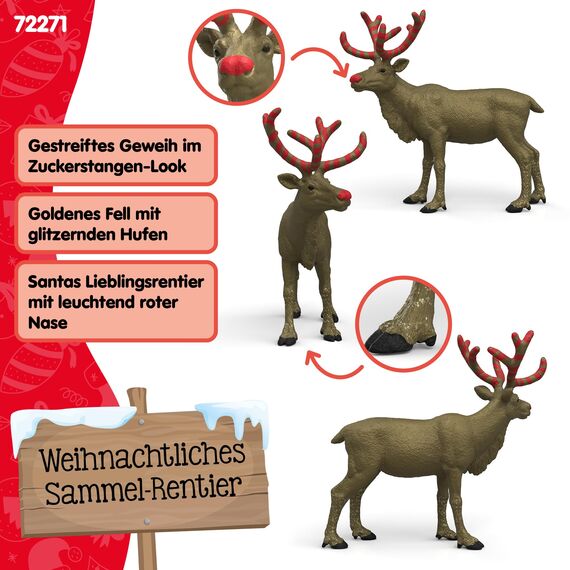 schleich FARM WORLD | Goldenes Jubiläums Rentier 72271 | detailgetreue Sammelfigur | Sonderbemalung in Gold und Glitzer | tolles Geschenk für Kinder & Sammler | Spielfigur ab 3 Jahren | 13 x 5 x 12 cm