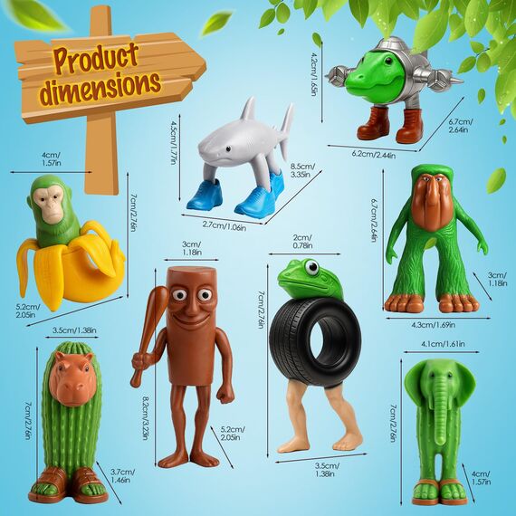 Pardofelis 8 Stück Italian Brainrot Figuren, Tung Tung Tung Tung Sahur Spielzeugfiguren, Tralalero Tralala Figur, BRR BRR Patapim Sammlerfigur Set, 3D Meme Figuren für den Schreibtisch