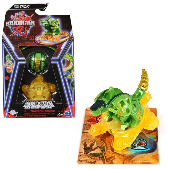 Bakugan, Special Attack Trox, spinnendes Sammlerstück, individualisierbare Actionfigur und Sammelkarten, Kinderspielzeug für Jungen und Mädchen