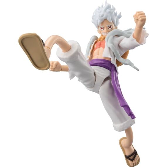 BANDAI – Anime Heroes – One Piece – Anime Heroes Figur 17 cm – Monkey D. Ruffy Gear 5 – Offizielle One Piece Lizenz – Bewegliche Luffy-Figur Version Gear 5 – Spielzeug für Kinder ab 4 Jahren – 37054
