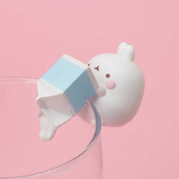 MOLANG Kaninchen Korea Cup Ornaments Serie Blind Box Action Figuren Mystery Box niedliche Zufallsspielzeug Geburtstagsgeschenk Weihnachten Sammelspielzeug für Desktop Ornamente, 3 PCS