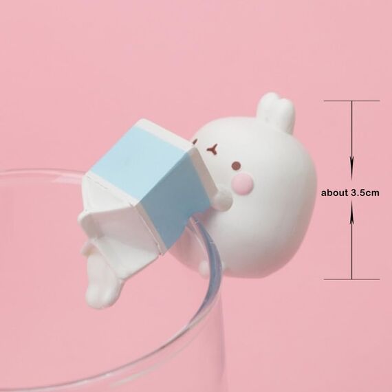 MOLANG Kaninchen Korea Cup Ornaments Serie Blind Box Action Figuren Mystery Box niedliche Zufallsspielzeug Geburtstagsgeschenk Weihnachten Sammelspielzeug für Desktop Ornamente, 3 PCS