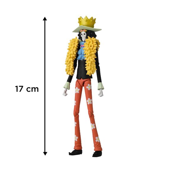 BANDAI – Anime Heroes – One Piece – Anime Heroes Figur – 17 cm – Brook Actionfigur – Offizielle One Piece Manga Lizenz – Bewegliche Brook Figur – Spielzeug für Kinder ab 4 Jahren – 37006