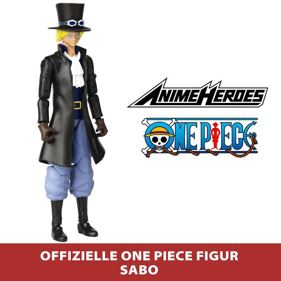 BANDAI – Anime Heroes – One Piece – Anime Heroes Figur 17 cm – Sabo – Offizielle One Piece Lizenz – Gelenkige Sabo-Figur – Manga Figuren – Figuren – Spielzeug für Kinder ab 4 Jahren – 37009