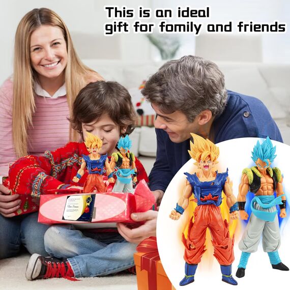2 Stücke Go-ku Figuren 18cm Go-ku Anime Figur Statue, Super Saiyajin Actionfiguren, Super Blue Go-ku Anime-Spielzeugfigur Sammlerstück-Figur, Desktop Dekorationen für Kinder Geburtstag Geschenk
