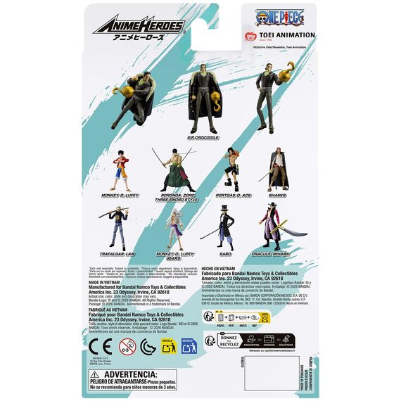 BANDAI – Anime Heroes – One Piece – Anime Heroes Figur 17 cm – Crocodile – Offizielle One Piece Lizenz – Bewegliche Crocodile-Figur Version – Spielzeug für Kinder ab 4 Jahren – 37055