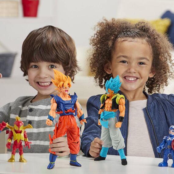 2 Stücke Go-ku Figuren 18cm Go-ku Anime Figur Statue, Super Saiyajin Actionfiguren, Super Blue Go-ku Anime-Spielzeugfigur Sammlerstück-Figur, Desktop Dekorationen für Kinder Geburtstag Geschenk