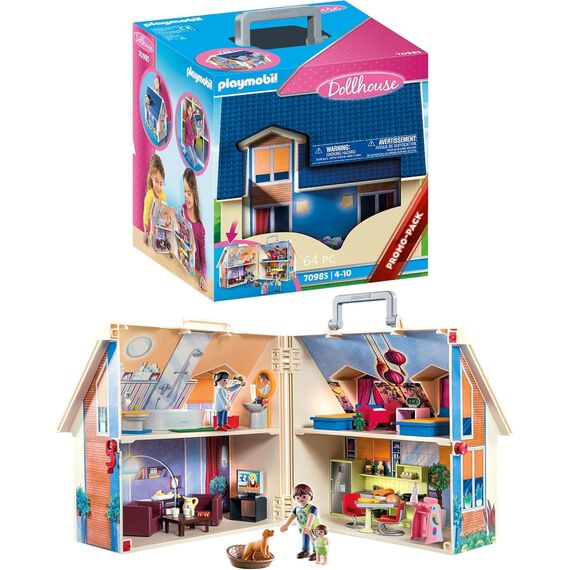 PLAYMOBIL | Dollhouse |Spielzeug für Kinder ab 4 Jahren | Mitnehm-Puppenhaus mit Griff | 70985