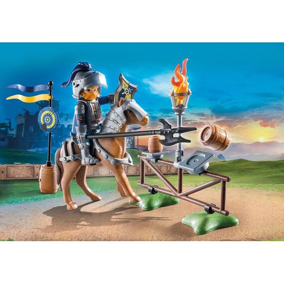 PLAYMOBIL Novelmore 71297 Novelmore - Übungsplatz, spannendes Rittertraining auf dem Übungsplatz mit Pferd, Lanze, Fass und Zielscheibe, Spielzeug für Kinder ab 4 Jahren
