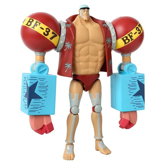 BANDAI – Anime Heroes – One Piece – Anime Heroes Figur – 17 cm – Franky Actionfigur – Offizielle One Piece Manga Lizenz – Bewegliche Franky Figur – Spielzeug für Kinder ab 4 Jahren – 36938