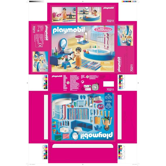 PLAYMOBIL Dollhouse 70211 Badezimmer, Ab 4 Jahren
