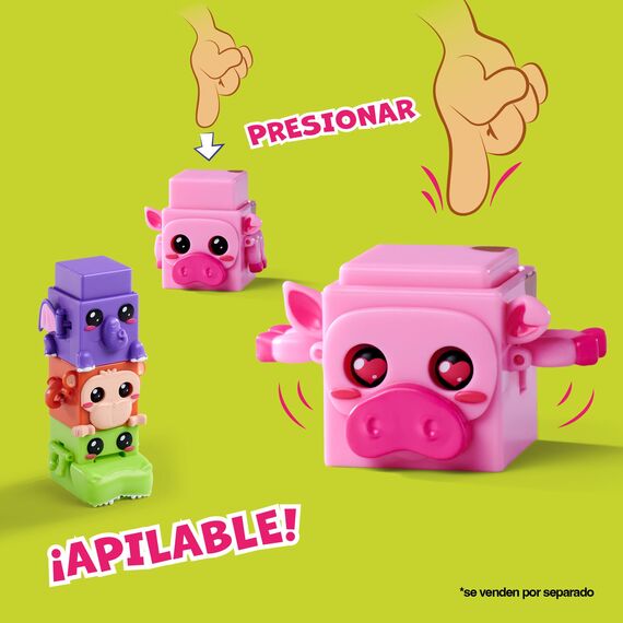 Simba 105952625 - Bloxies Figur (1 Stck.) - Tier-Bausteine zum Stapeln und Sammeln mit Bewegungseffekt, Spielzeug für Kinder ab 3 Jahre, Auswahl per Zufallsprinzip in Überraschungs-Verpackung