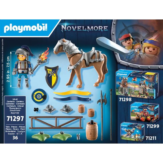 PLAYMOBIL Novelmore 71297 Novelmore - Übungsplatz, spannendes Rittertraining auf dem Übungsplatz mit Pferd, Lanze, Fass und Zielscheibe, Spielzeug für Kinder ab 4 Jahren