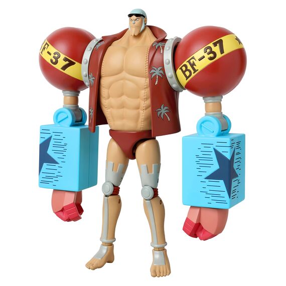 BANDAI – Anime Heroes – One Piece – Anime Heroes Figur – 17 cm – Franky Actionfigur – Offizielle One Piece Manga Lizenz – Bewegliche Franky Figur – Spielzeug für Kinder ab 4 Jahren – 36938