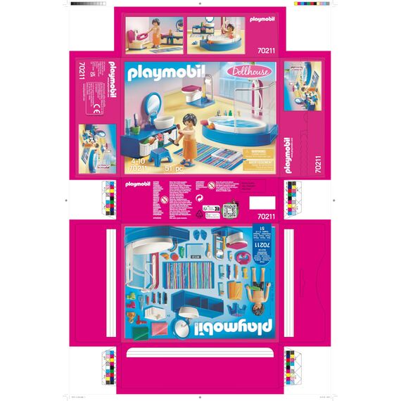 PLAYMOBIL Dollhouse 70211 Badezimmer, Ab 4 Jahren