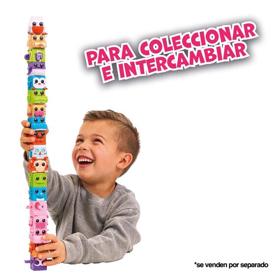 Simba 105952625 - Bloxies Figur (1 Stck.) - Tier-Bausteine zum Stapeln und Sammeln mit Bewegungseffekt, Spielzeug für Kinder ab 3 Jahre, Auswahl per Zufallsprinzip in Überraschungs-Verpackung