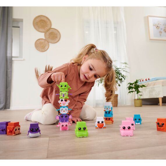 Simba 105952626 - Bloxies Figur (2 Stck.) - Tier-Bausteine zum Stapeln und Sammeln mit Bewegungseffekt, Spielzeug für Kinder ab 3 Jahre, Auswahl per Zufallsprinzip in Überraschungs-Verpackung