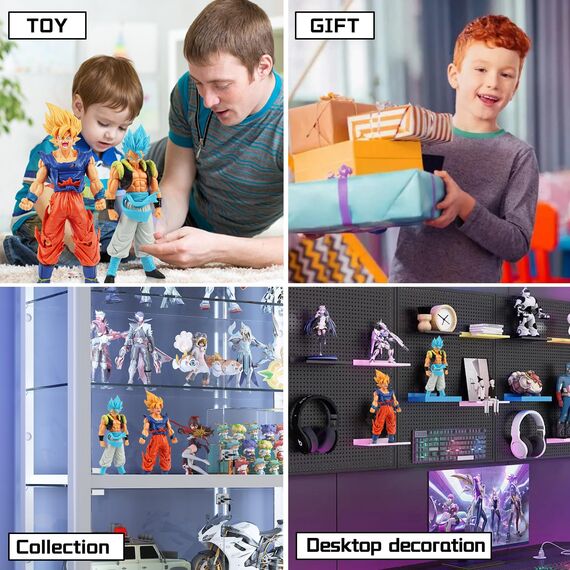 2 Stücke Go-ku Figuren 18cm Go-ku Anime Figur Statue, Super Saiyajin Actionfiguren, Super Blue Go-ku Anime-Spielzeugfigur Sammlerstück-Figur, Desktop Dekorationen für Kinder Geburtstag Geschenk