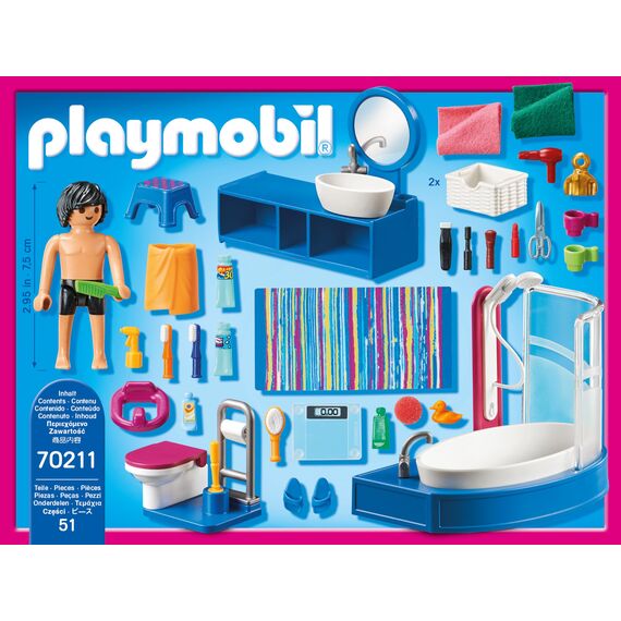 PLAYMOBIL Dollhouse 70211 Badezimmer, Ab 4 Jahren
