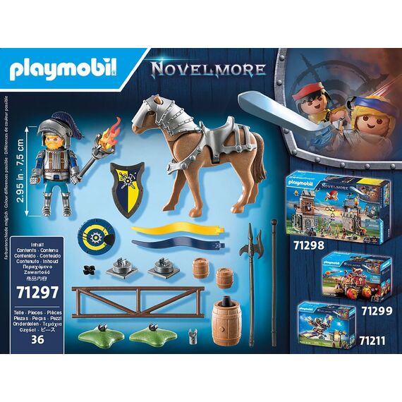 PLAYMOBIL Novelmore 71297 Novelmore - Übungsplatz, spannendes Rittertraining auf dem Übungsplatz mit Pferd, Lanze, Fass und Zielscheibe, Spielzeug für Kinder ab 4 Jahren