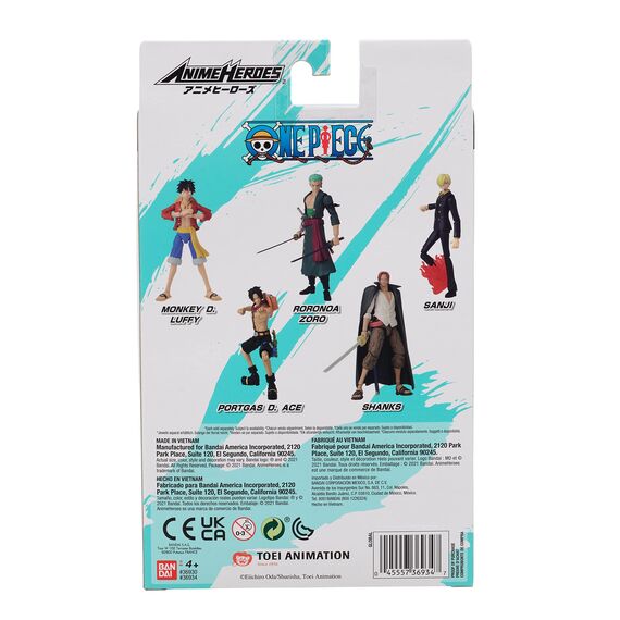 BANDAI – Anime Heroes – One Piece – Figur Portgas D. Ace 17 cm – Gelenkfigur – Offizielle One Piece Lizenz – Gelenkige Ace-Figur – Spielzeug für Kinder ab 4 Jahren – 36934