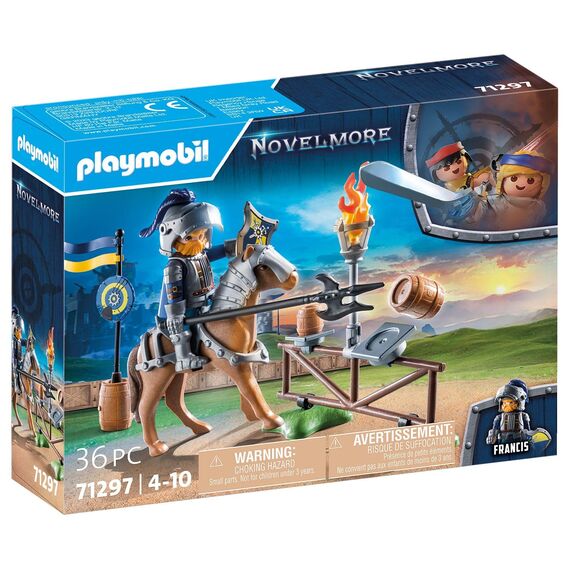 PLAYMOBIL Novelmore 71297 Novelmore - Übungsplatz, spannendes Rittertraining auf dem Übungsplatz mit Pferd, Lanze, Fass und Zielscheibe, Spielzeug für Kinder ab 4 Jahren