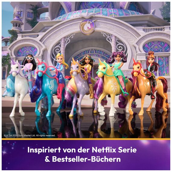 Unicorn Academy - Sophia und Licht-Magie Wildstar Set, ca. 12 cm Originalfiguren zur Netflix Serie, mit Mähne, Schweif sowie magischer Leuchtfunktion und Regenbogensternen, ab 4 Jahren