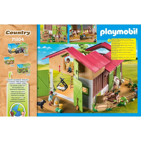 PLAYMOBIL Country 71304 Großer Bauernhof, aus nachhaltigem Material mit vielen Funktionen und Zubehör, Spielzeug für Kinder ab 4 Jahren
