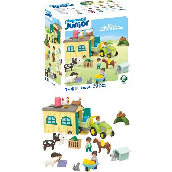 PLAYMOBIL JUNIOR | Bauernhof-Abenteuer | nachhaltiges Spielzeug für Kinder ab 1 Jahr | 71656