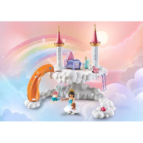 PLAYMOBIL Princess Magic 71360 Himmlische Babywolke, magisches Kinderzimmer in den Wolken, inklusive Babywiege, Schaukelpferd, Teddybär und mehr, Spielzeug für Kinder ab 4 Jahren