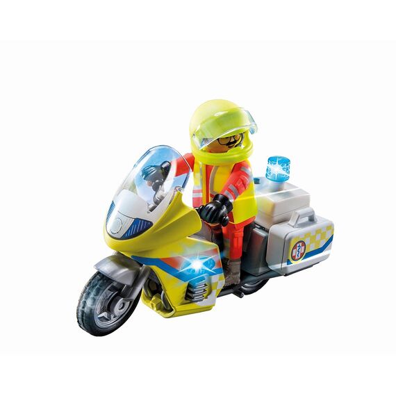 PLAYMOBIL City Life 71205 Notarzt-Motorrad mit Blinklicht, Spielzeug für Kinder ab 4 Jahren