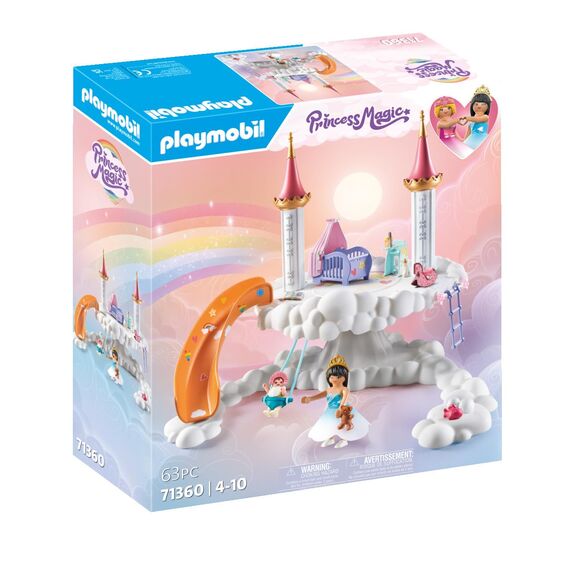 PLAYMOBIL Princess Magic 71360 Himmlische Babywolke, magisches Kinderzimmer in den Wolken, inklusive Babywiege, Schaukelpferd, Teddybär und mehr, Spielzeug für Kinder ab 4 Jahren